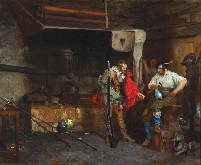 Eduardo Zamacois Y Zabala A Visit To The Armor Shop oil painting picture